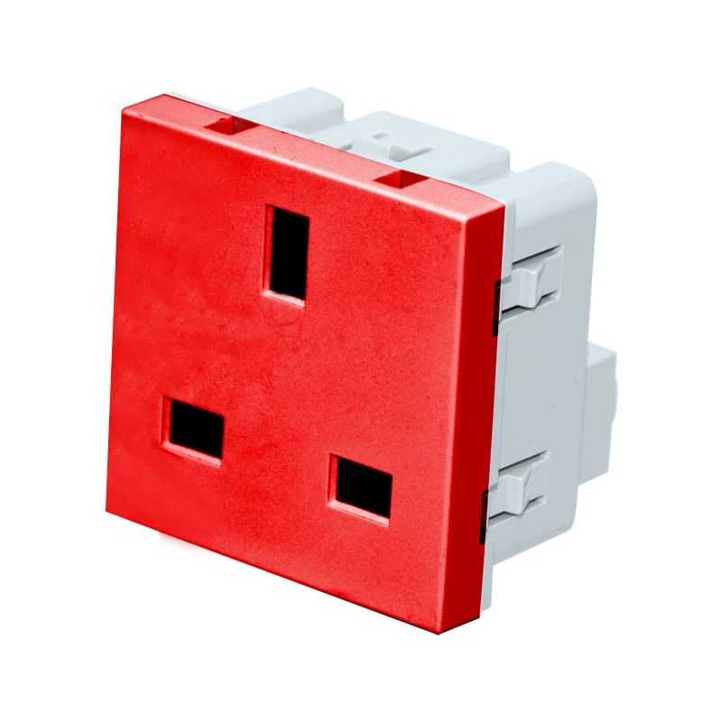 British Standard Red 3Pin Socket Funzjoni Modulu